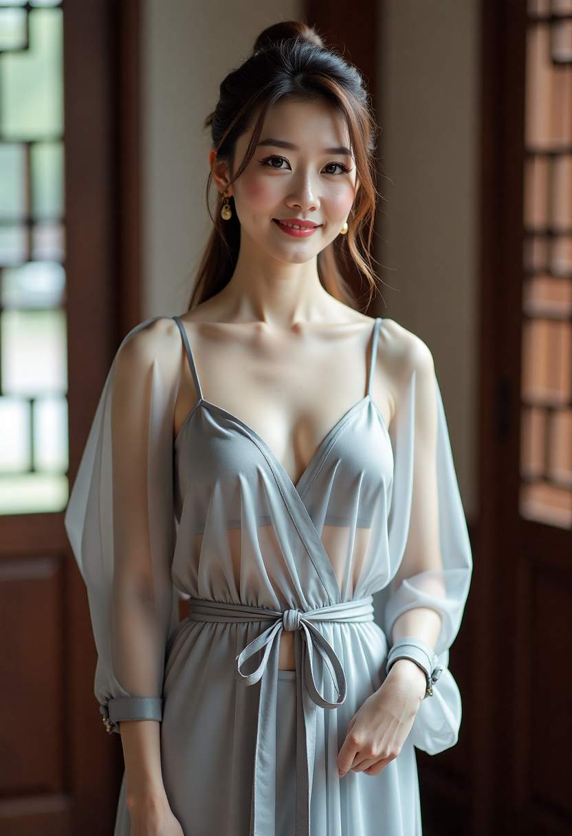 复古CD机与耳机，窗边试听现场